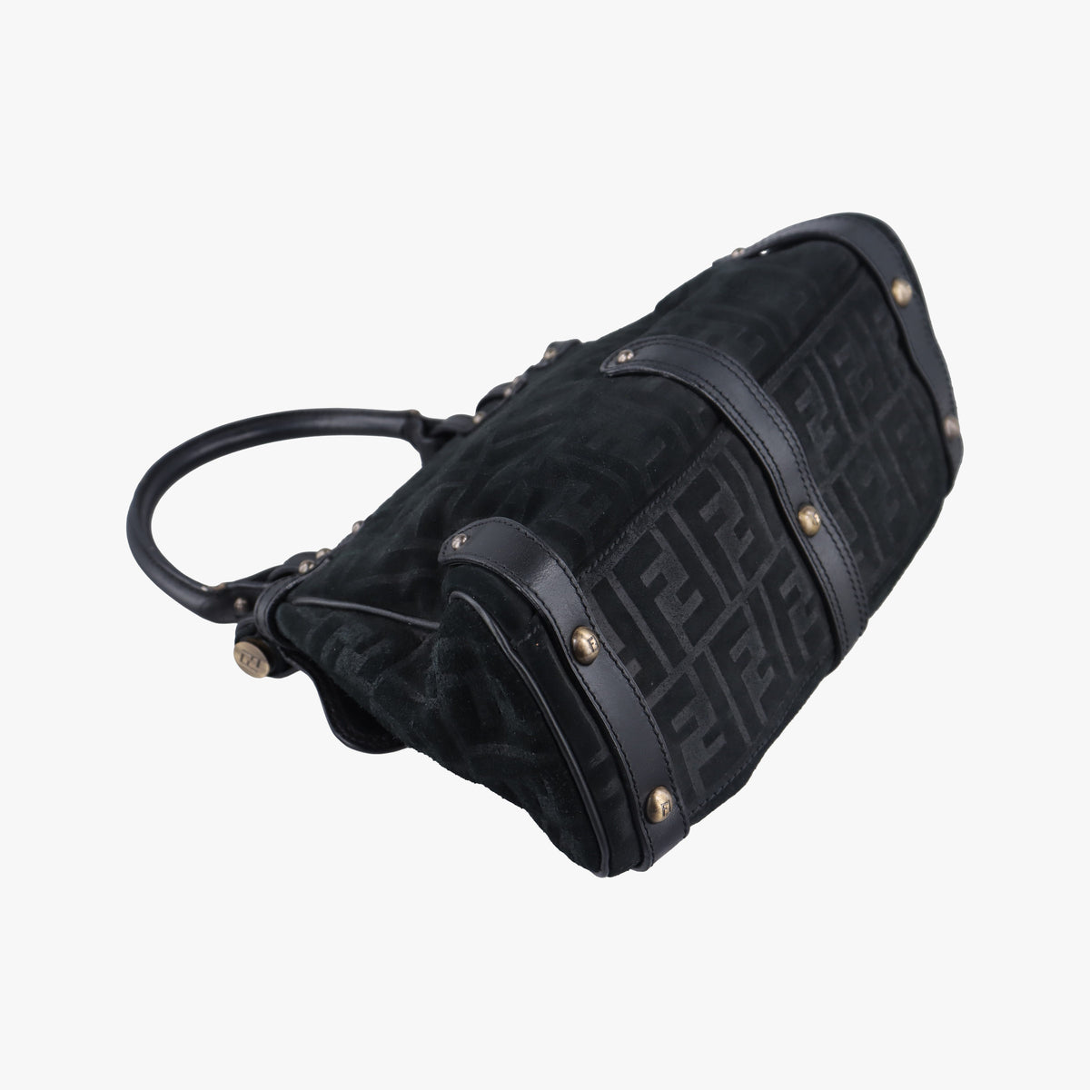 Secondhand Fendi Zucca Borse Magic Black Suede × Leather 8BN143 handbag | stylenewstar