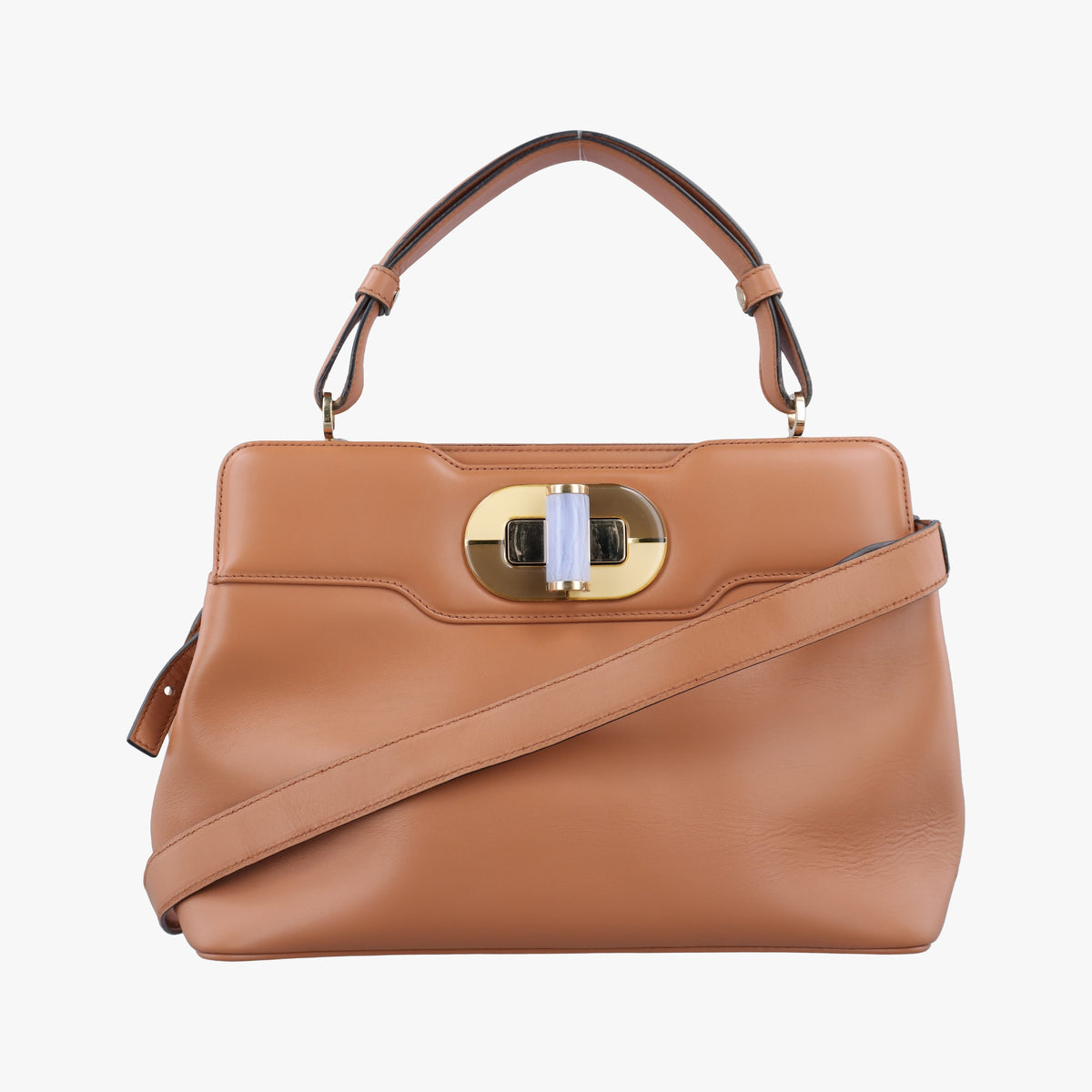 Secondhand Bvlgari Isabella Rossellini Brown Leather  shoulderbag | stylenewstar