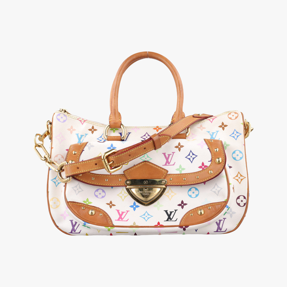 Pre-owned Louis Vuitton RITA white Monogram Multicolor M40125 shoulderbag | stylenewstar