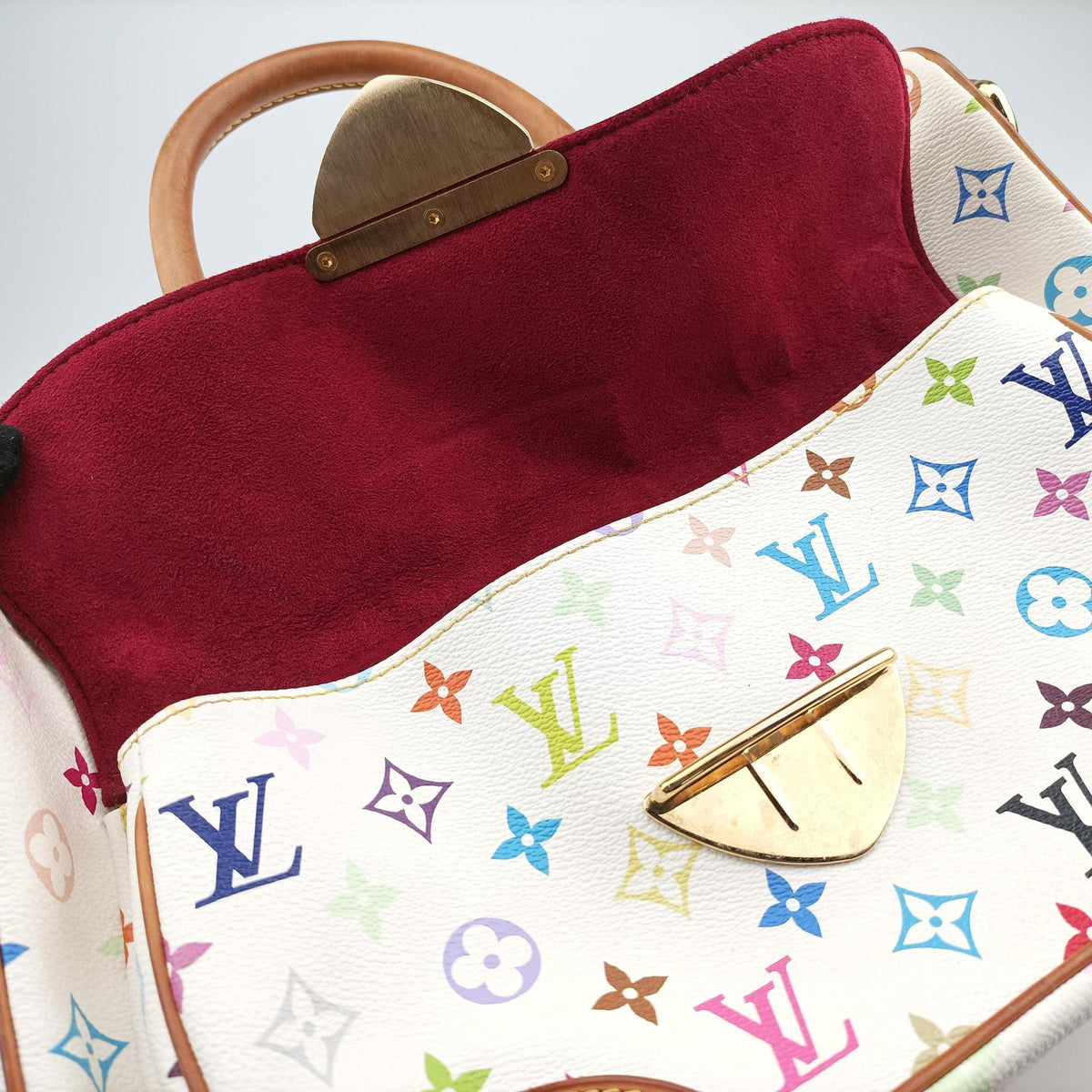Pre-owned Louis Vuitton RITA white Monogram Multicolor M40125 shoulderbag | stylenewstar