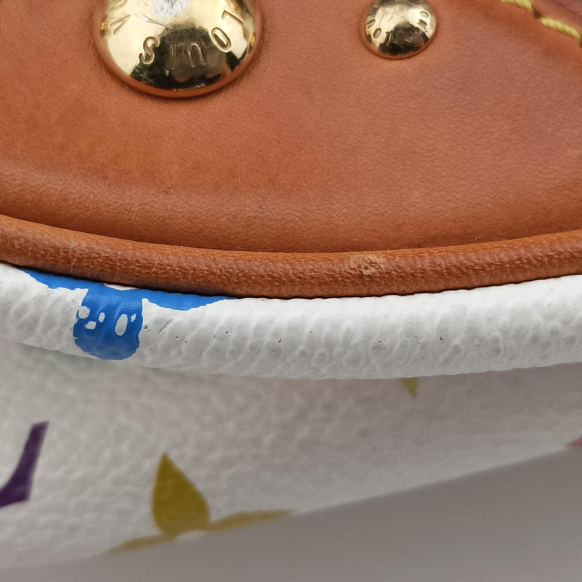 Pre-owned Louis Vuitton RITA white Monogram Multicolor M40125 shoulderbag | stylenewstar