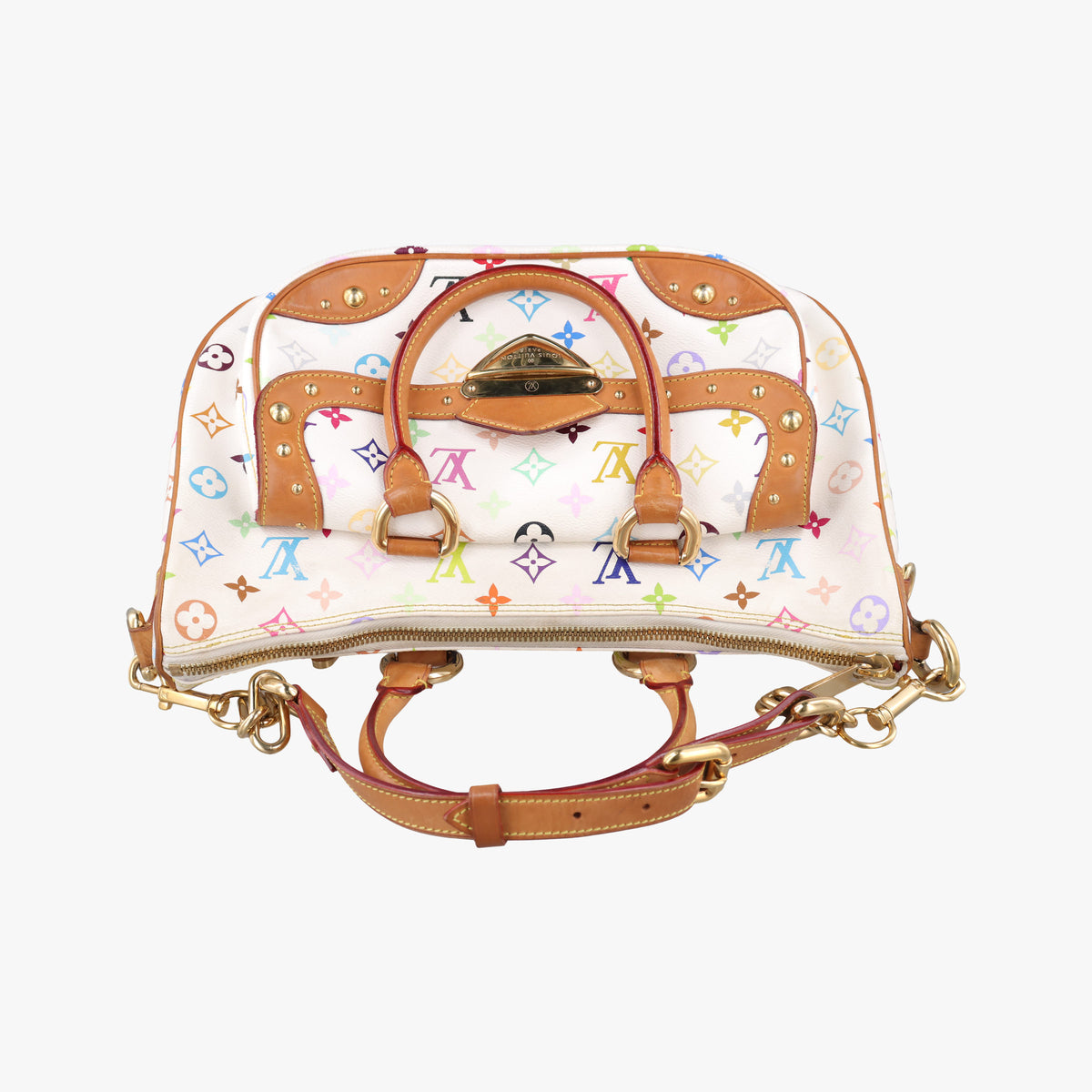 Pre-owned Louis Vuitton RITA white Monogram Multicolor M40125 shoulderbag | stylenewstar