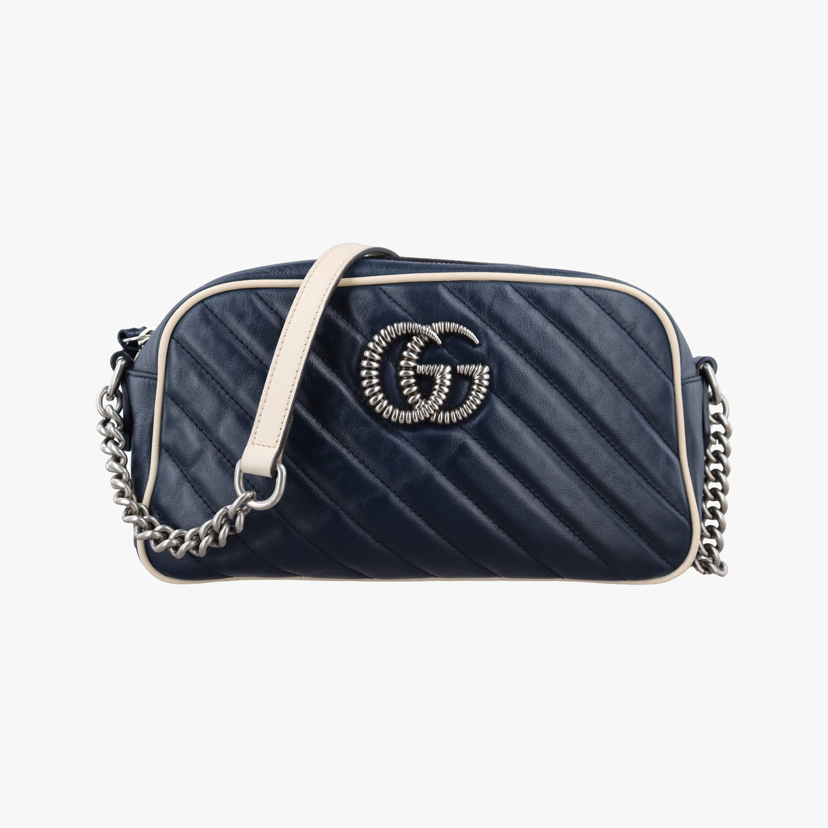 Vintage Gucci GG Marmont Blue Leather 447632 shoulderbag | stylenewstar