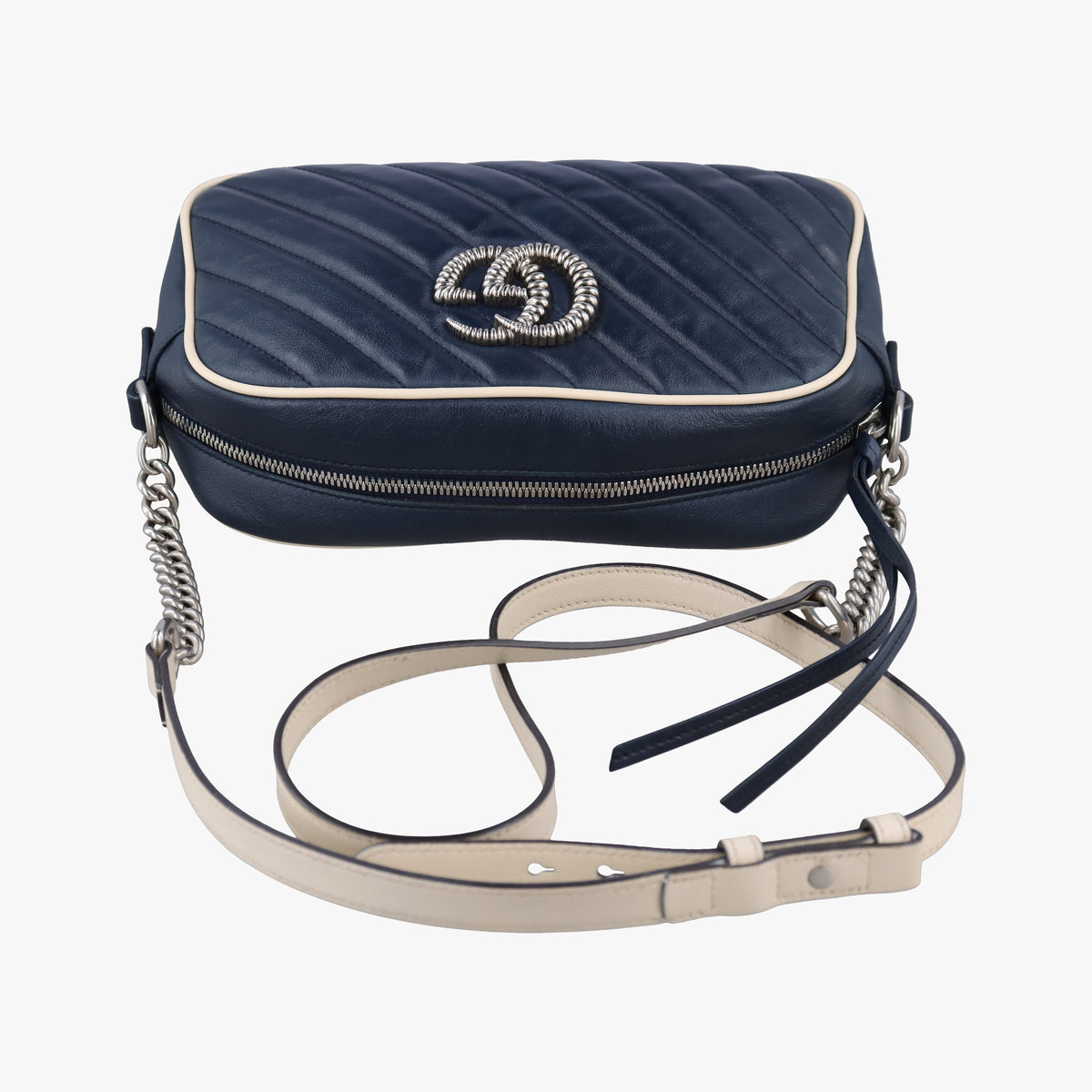 Vintage Gucci GG Marmont Blue Leather 447632 shoulderbag | stylenewstar